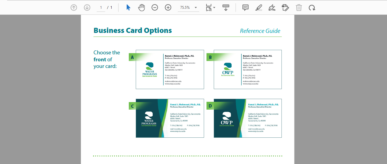 OWP Businescards guide1