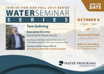 October 6th, 2017 Water Seminar Series Flyer