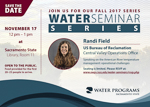 November 17th, 2017 Water Seminar Series Flyer